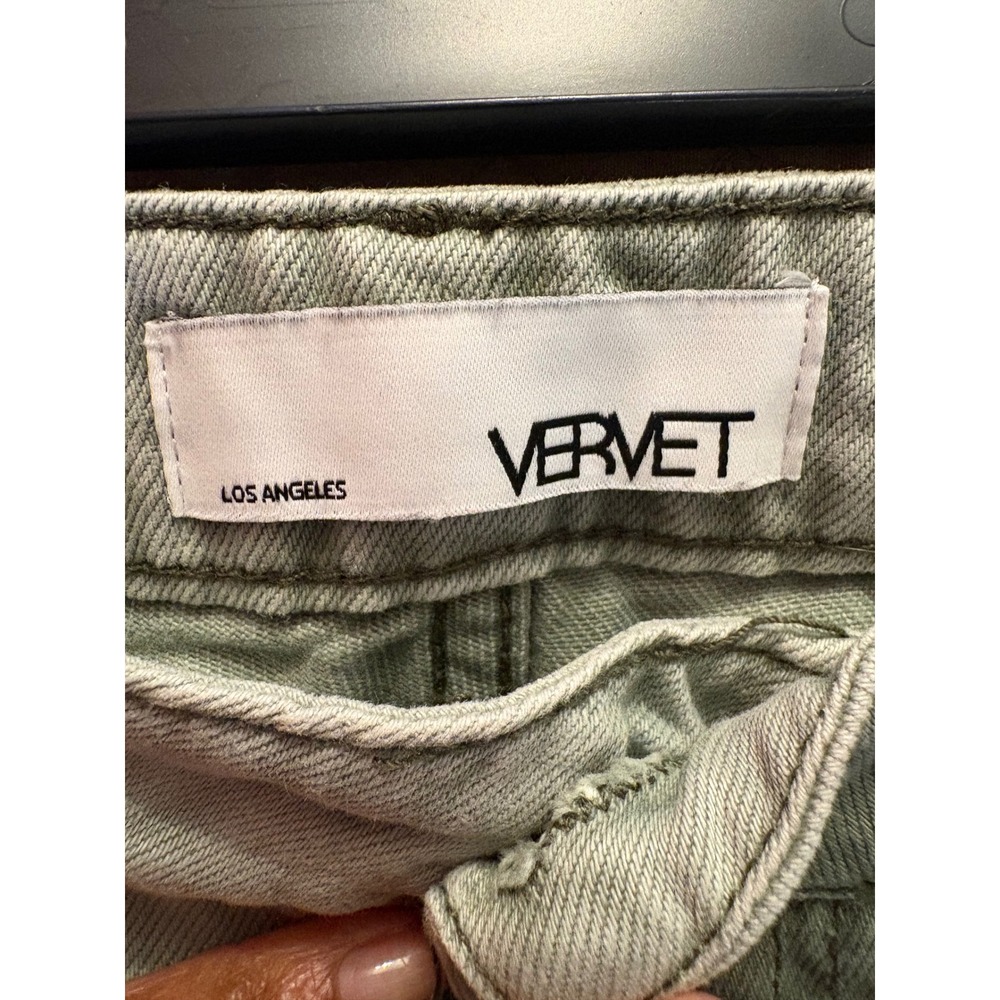 Vervet‎ Los Angeles Sage Green Distressed Wide Leg Jeans V2738 Womens Size 26 - Picture 6 of 7